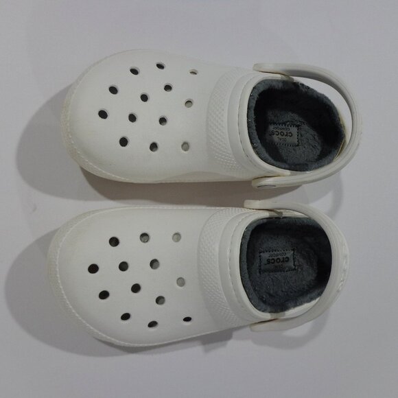 Crocs Unisex Dual Comfort Fleece Lined White Clog Shoe Size Men’s 5 Women’s‎ 7 - Picture 5 of 8